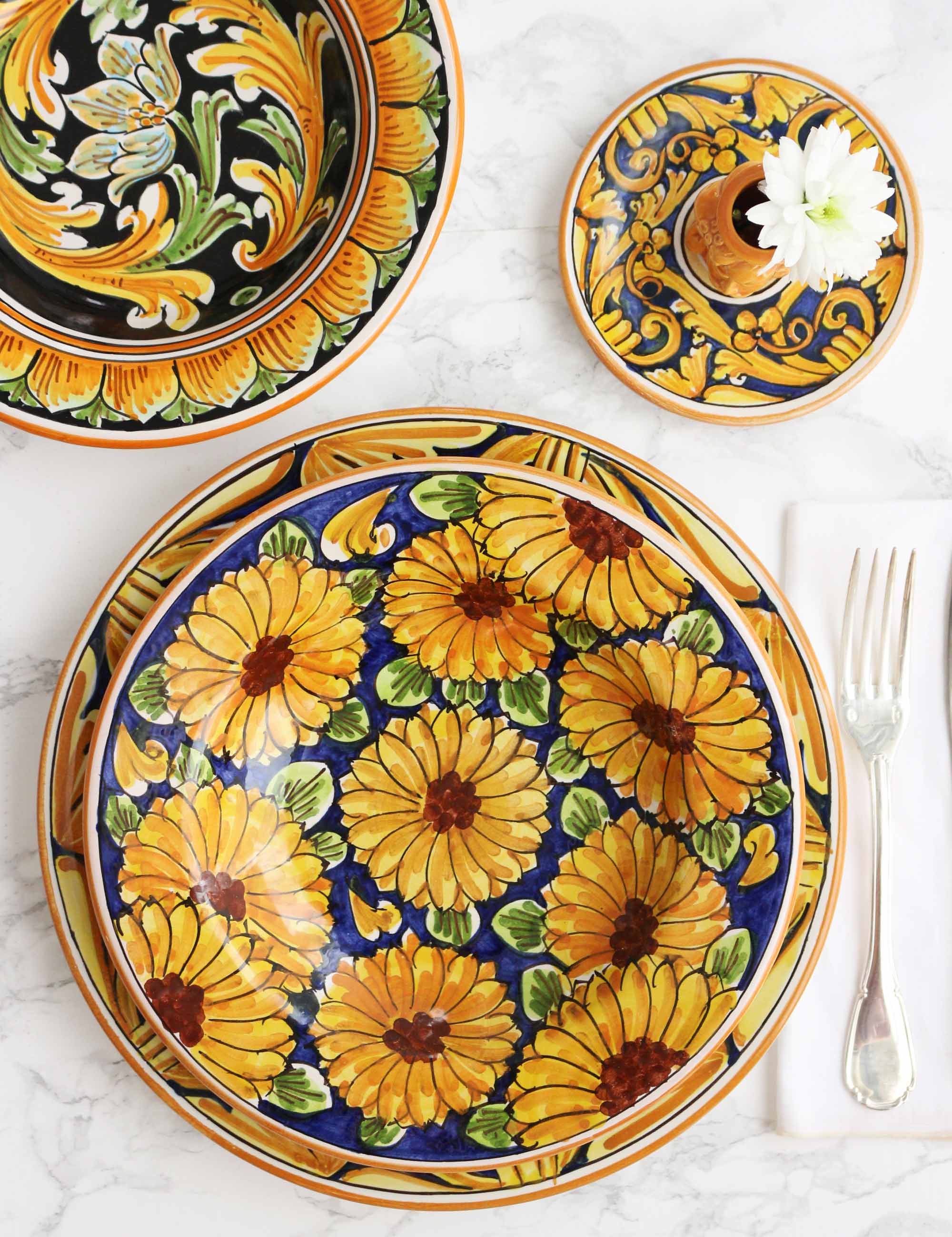 DEEP PLATE ARTISAN SICILIAN CERAMIC - CALTAGIRONE